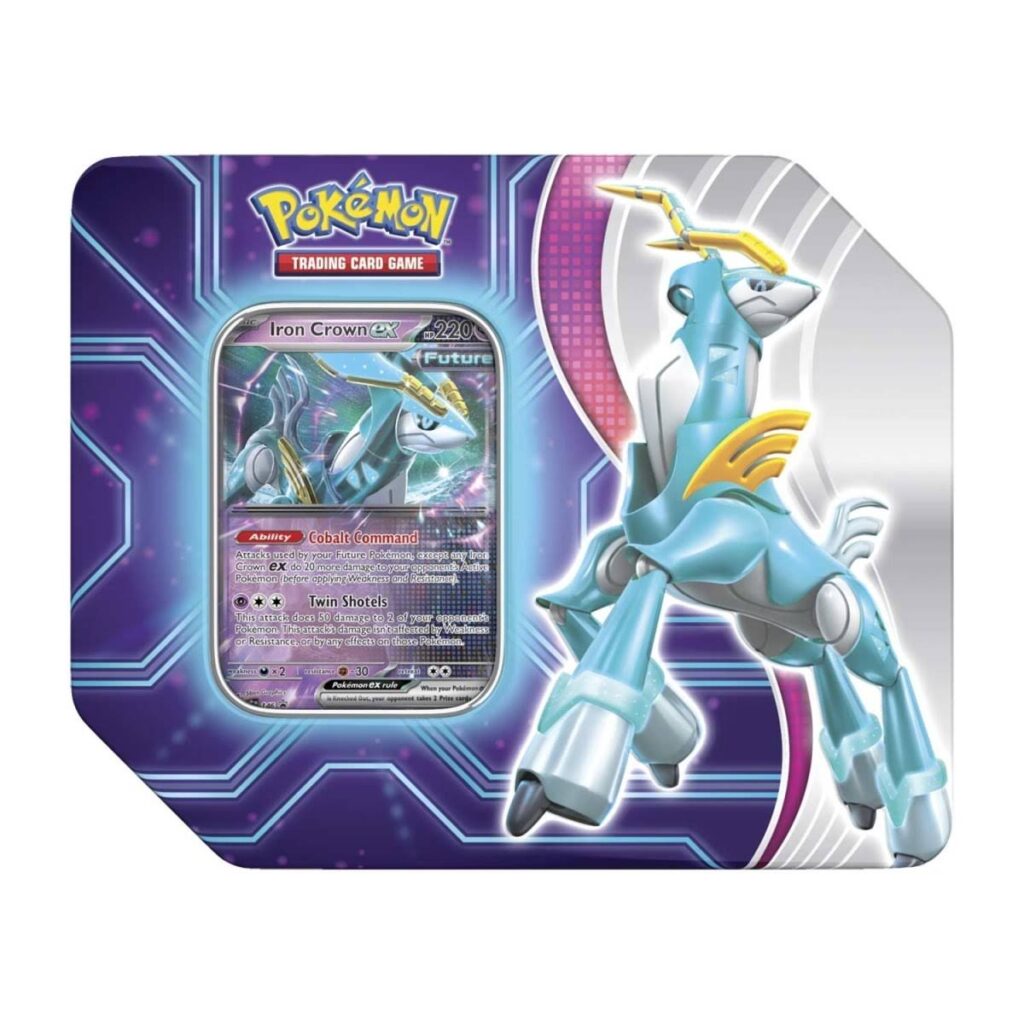 0fdc9a97-c0fd-5b1c-9add-96848e802264-1024x1024-1.jpg Pokémon TCG: Paradox Destinies Tin (Iron Crown ex) - Image 1