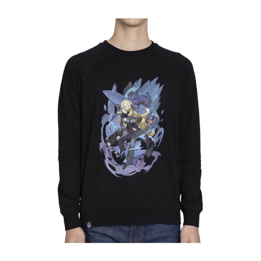 1a9e7b94-185a-577e-b59e-a28fb948a02c-1024x1024-1.jpg Cynthia Pokémon Trainers Black French Terry Crew Neck Sweatshirt – Adult - Image 1