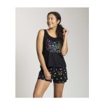 Pikachu & Yamper Electric Pals Black Relaxed Fit Scoop Neck Tank Top – Women - Image 4