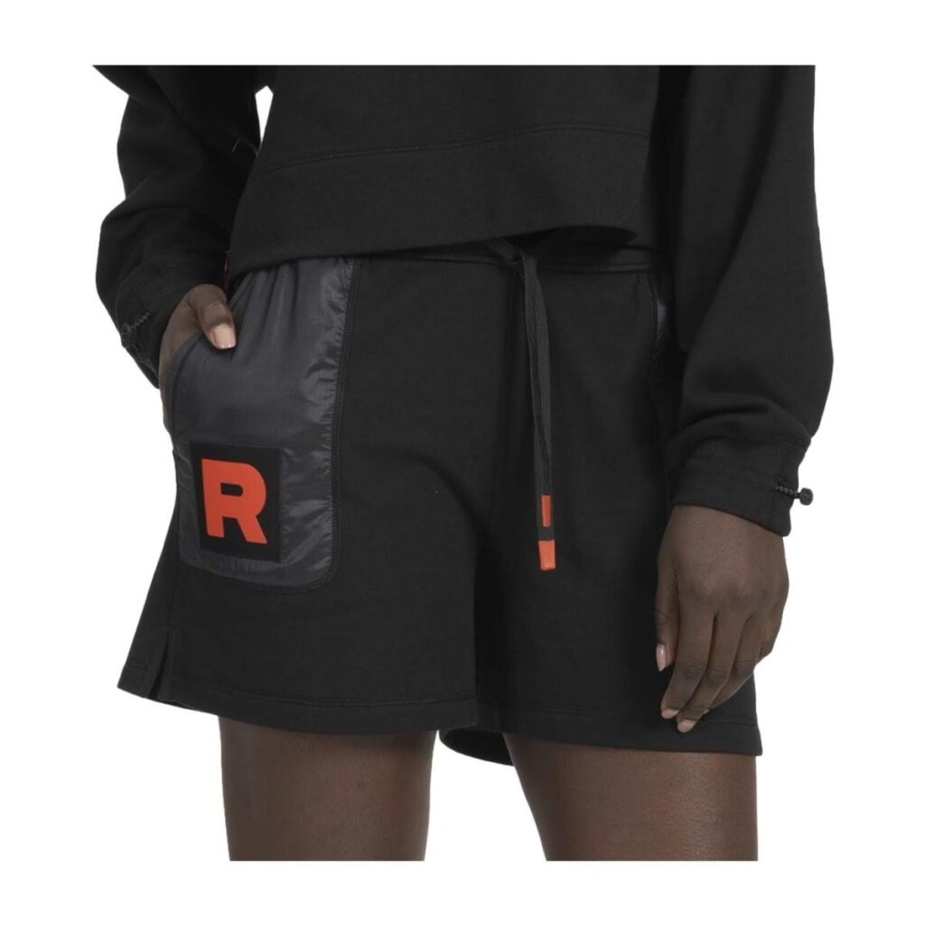 1f0a486d-ae46-55ae-b233-aef10731bc6b-1024x1024-1.jpg Team Rocket HQ Collection Black Fleece Shorts – Women - Image 1