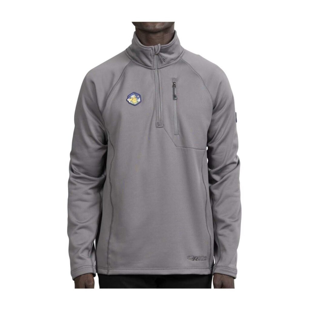 22b446ce-6c9e-5ce3-9871-25f25762c4fd-1024x1024-1.jpg Outdoors with Pokémon Middle Fork Gray Quarter-Zip Fleece Pullover Sweatshirt by Outdoor Research – Men - Image 1