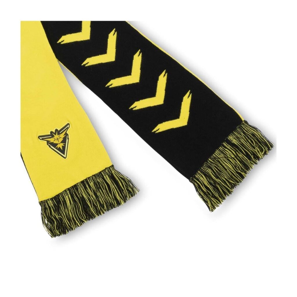 25d9fcec-9065-5f37-a631-a72ce4d9f37d-1024x1024-1.jpg Pokémon GO Teams: Team Instinct Yellow & Black Knit Scarf (One Size-Adult) - Image 1