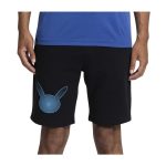 Pikachu Neon Pokémon Active Black & Blue Midweight Fleece Shorts – Men