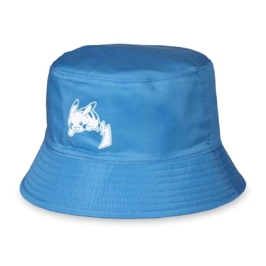 3553a206-6119-5f78-b88b-f378382f25d7-1024x1024-1.jpg Pokémon Tropical Pikachu Lightning Blue Reversible Bucket Hat (One Size-Adult) - Image 1