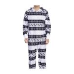 Snom Holiday Snowflake Hooded One-Piece Pajamas – Adult