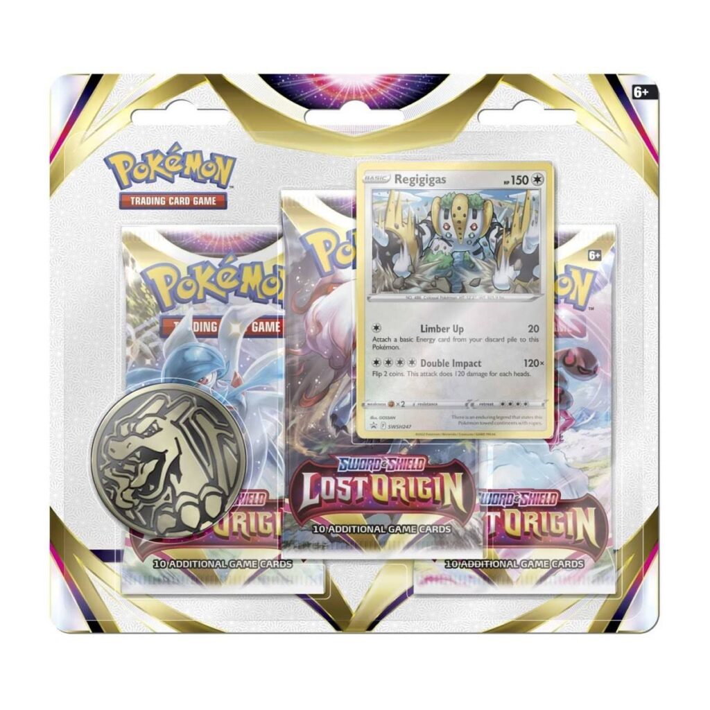 3d501aed-76ac-5e11-8354-2c3b1830869d-1024x1024-1.jpg Pokémon TCG: Sword & Shield-Lost Origin 3 Booster Packs, Coin & Regigigas Promo Card - Image 1