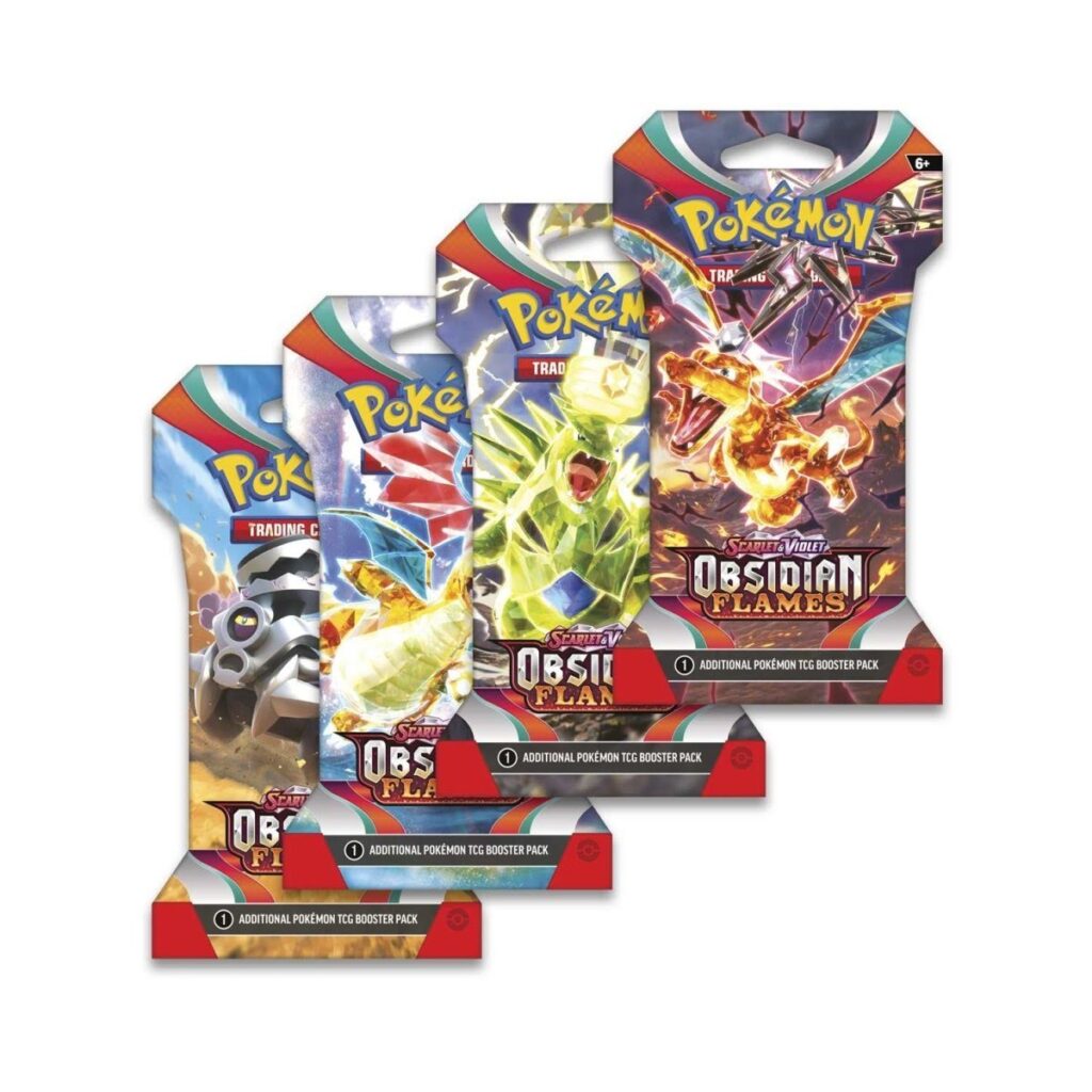 44cdbb65-079b-505e-b24a-8d479ea8119e-1024x1024-1.jpg Pokémon TCG: Scarlet & Violet-Obsidian Flames Sleeved Booster Pack (10 Cards) - Image 1