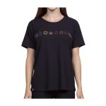 Kanto Gym Badge Black Relaxed Fit Crew Neck T-Shirt – Women