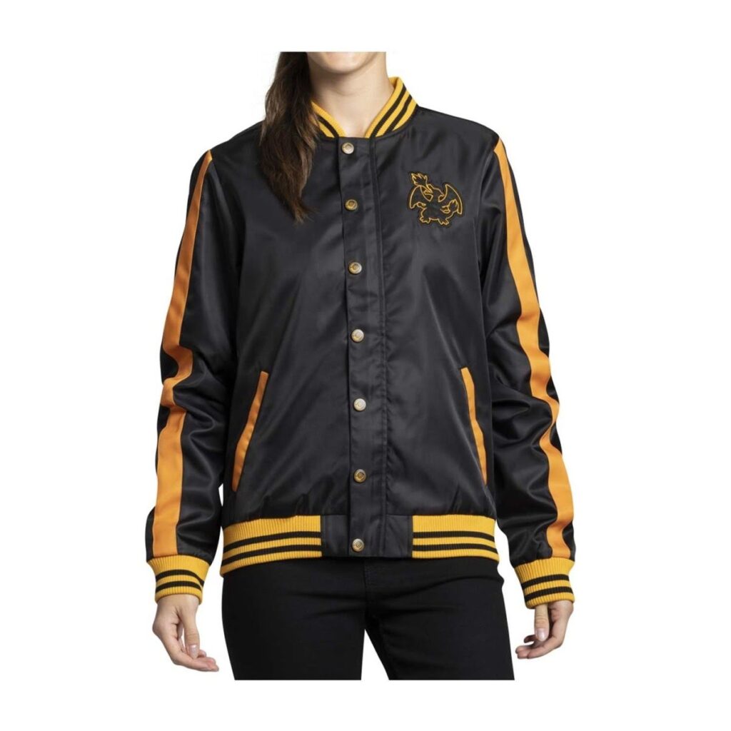 579d84ad-4d58-58f7-867c-5c287eb6b04b-1024x1024-1.jpg Charizard Pokémon Jackets Black Snap-Down Jacket – Adult - Image 1