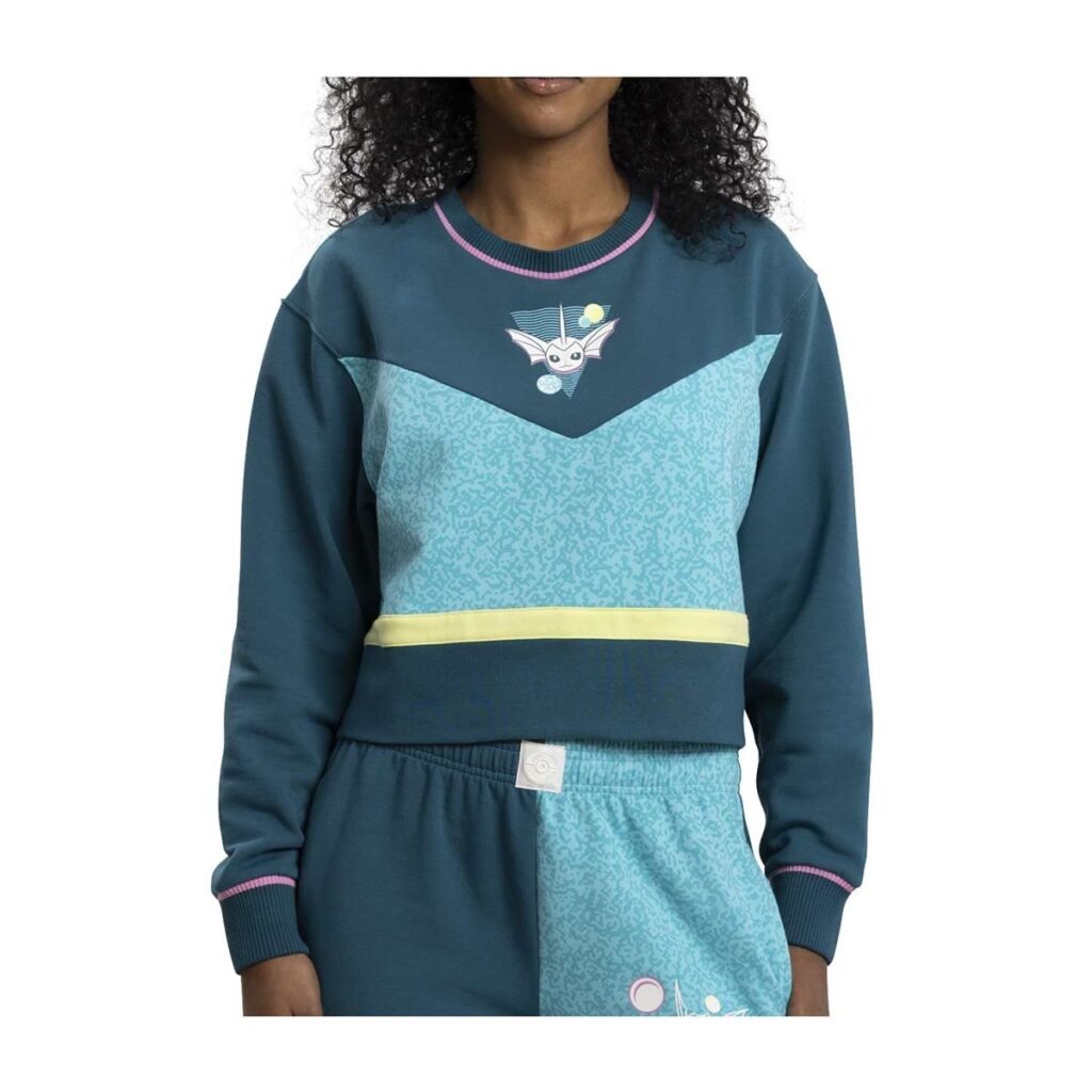 59f65373-e9b9-5388-9ff8-47e7393dfb50-1024x1024-1.jpg Eevee Evolutions: Vaporeon Crop Sweatshirt – Women - Image 1