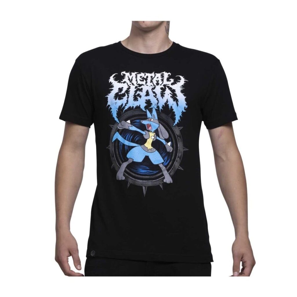 5c07a340-7311-55c2-9867-24d7e7ae9a9f-1024x1024-1.jpg Lucario Pokémon Greatest Hits Black Relaxed Fit Crew Neck T-Shirt – Adult - Image 1