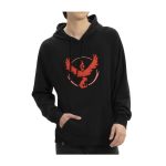 Pokémon GO Teams: Team Valor Embroidered Black Fitted Pullover Hoodie – Adult