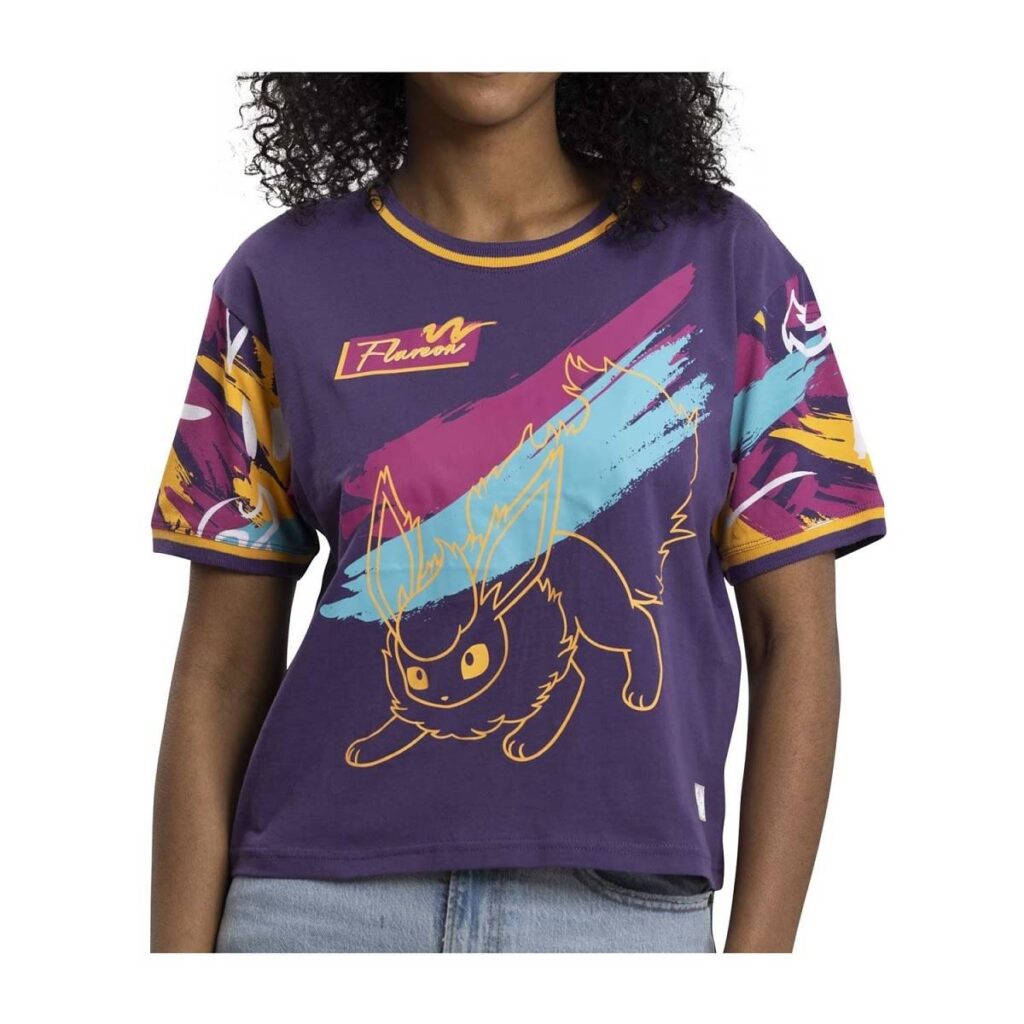 71c4bf6e-6fbc-57cb-b05f-dfbe97d36907-1024x1024-1.jpg Eevee Evolutions: Flareon Crew Neck T-Shirt – Women - Image 1