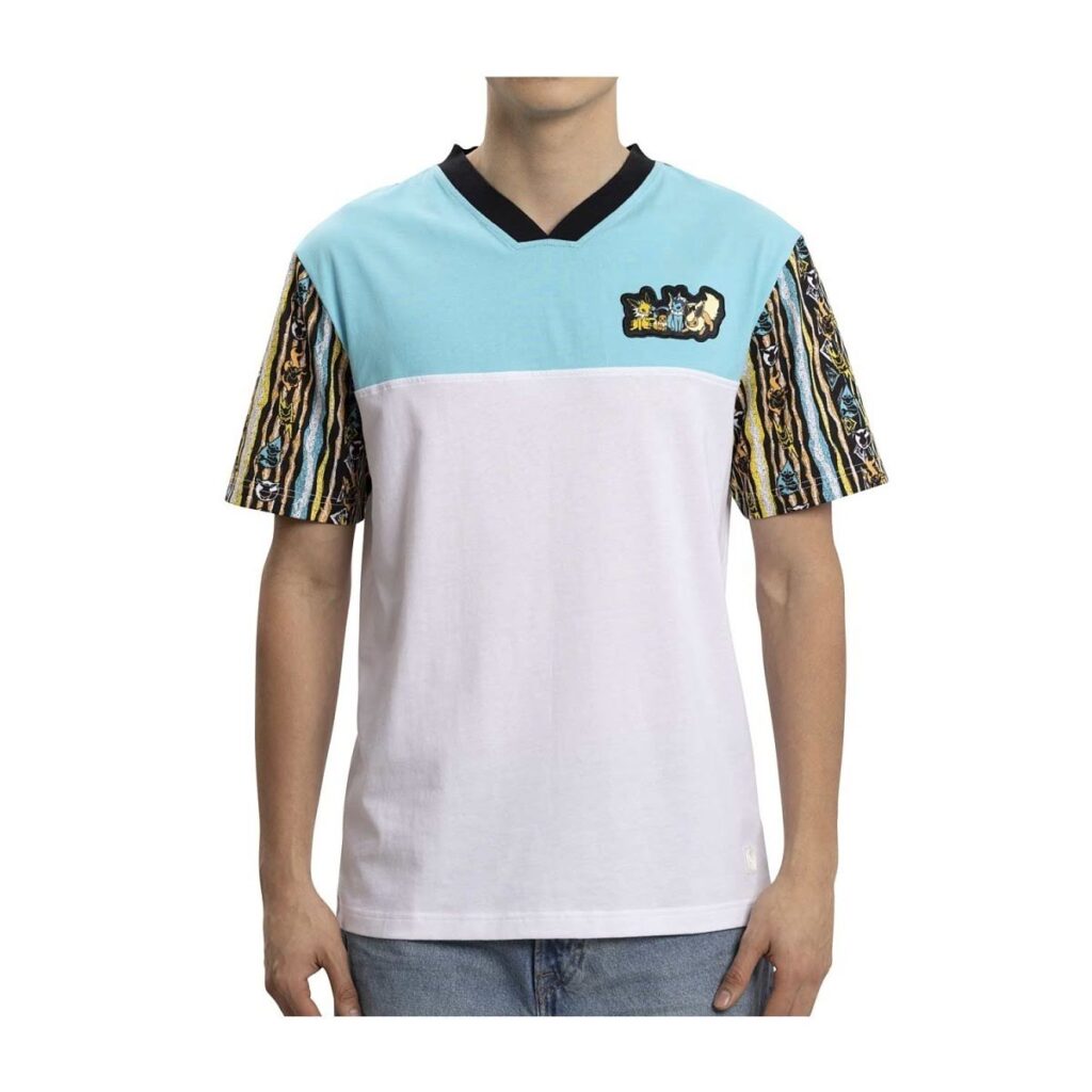 81e23785-6857-5041-971d-28d3018dc281-1024x1024-1.jpg Eevee Evolutions: Eevee & Friends Notch Neck T-Shirt – Men - Image 1