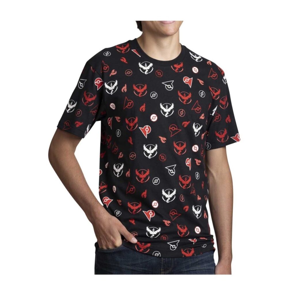 89df54f0-a8b4-54a7-8ef2-78be3e235a67-1024x1024-1.jpg Team Valor Pokémon GO Teams Allover-Print Relaxed Fit Crew Neck T-Shirt – Adult - Image 1
