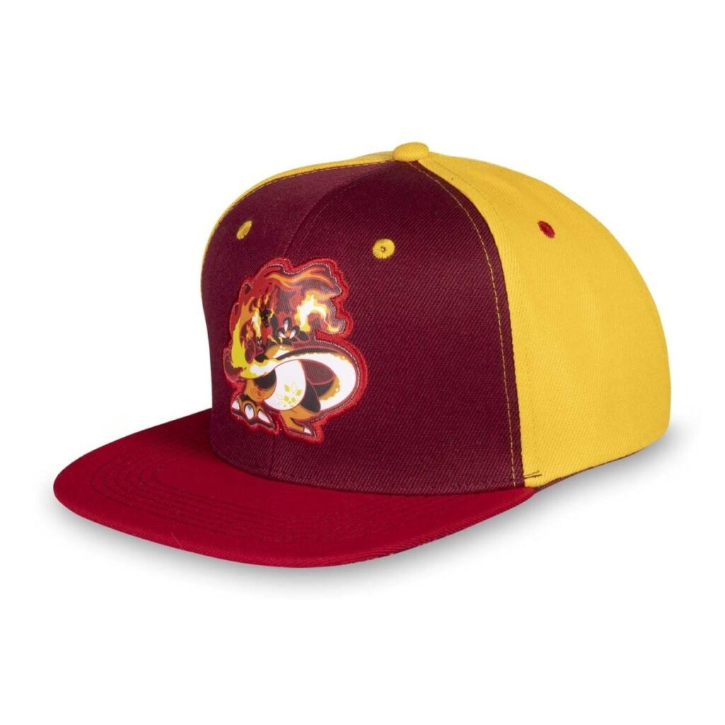 901fb21b-543c-5e16-a37d-170c4abc65c0-1024x1024-1.jpg Gigantamax Charizard Red & Orange Flat-Bill Hat (One Size-Adult) - Image 1