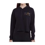 Kanto Gym Badge Black Crop Hoodie – Women
