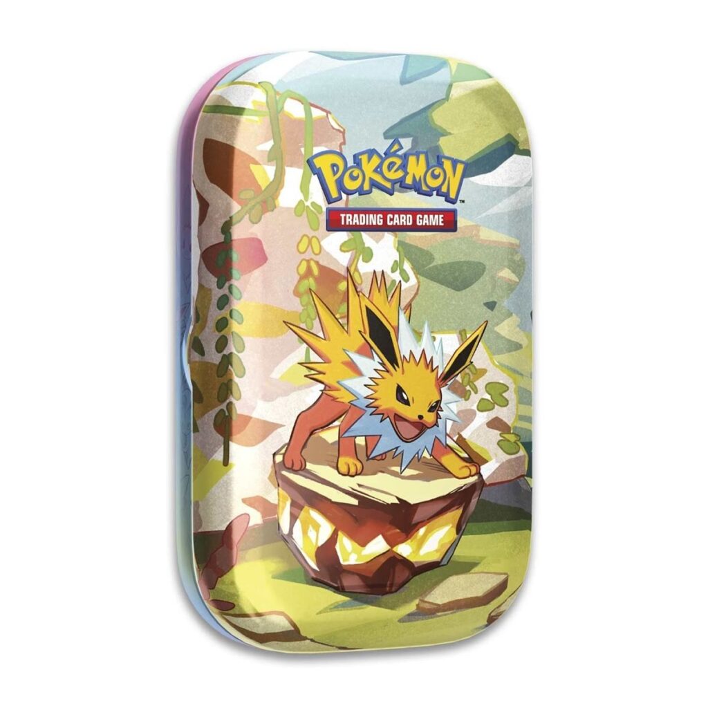 9a05b034-de03-5bd0-904a-d25088762c0c-1024x1024-1.jpg Pokémon TCG: Scarlet & Violet-Prismatic Evolutions Mini Tin (Jolteon) - Image 1