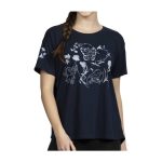Butterfree, Parasect & Leafeon Pokémon Nature: Spring Navy Crew Neck T-Shirt – Women