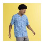 Pokémon Tropical Slowpoke, Shellder & Ditto Spirals Light Blue Tropical Shirt – Men - Image 5