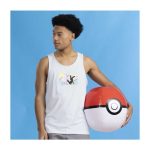 Espeon & Umbreon Summer Fun Light Blue Fitted Tank Top – Men - Image 4