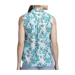 Pokémon Tropical Magikarp Light Blue Sleeveless Tropical Shirt – Women - Image 2