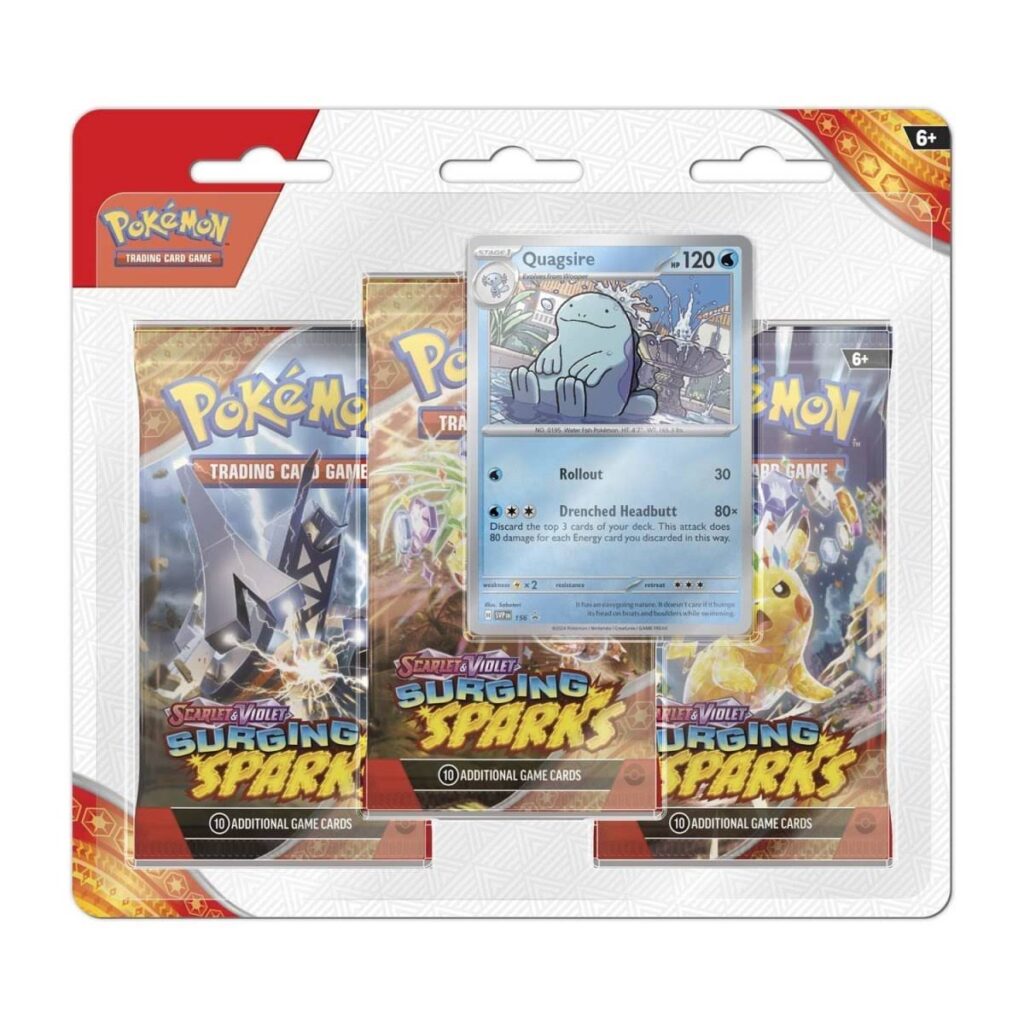 af16359f-7178-5ef7-a7f1-aaf3a664cc6c-1024x1024-1.jpg Pokémon TCG: Scarlet & Violet-Surging Sparks 3 Booster Packs & Quagsire Promo Card - Image 1