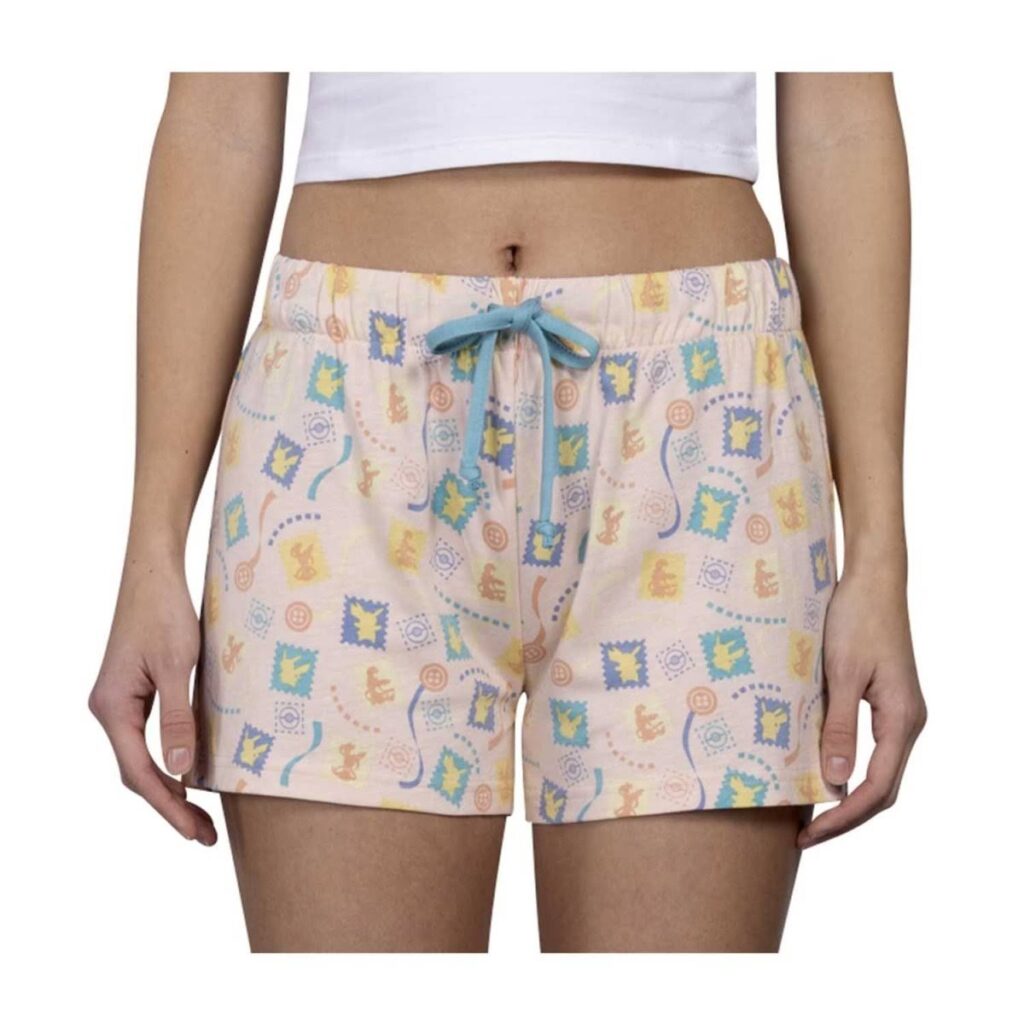 c349b0bf-577e-5c62-ad1b-b9ce1c613522-1024x1024-1.jpg Pikachu & Sylveon Friendship Pink Lounge Shorts – Women - Image 1