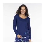 Pikachu Blue Relaxed Fit Scoop Neck Long-Sleeve T-Shirt – Women - Image 5