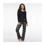 Pikachu & Teddiursa Black & Yellow Lounge Pants – Women - Image 4