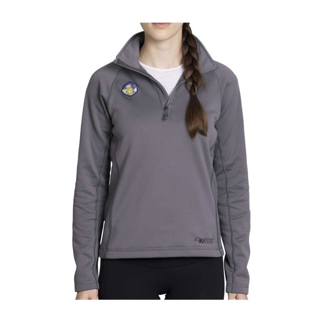 cefa8e17-b725-51cb-b9be-4ed0af49d75a-1024x1024-1.jpg Outdoors with Pokémon Middle Fork Gray Quarter-Zip Fleece Pullover Sweatshirt by Outdoor Research – Women - Image 1
