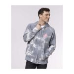Farfetch’d Pokémon Take Flight Gray Tie-Dye Zip-Up Hoodie – Adult - Image 4