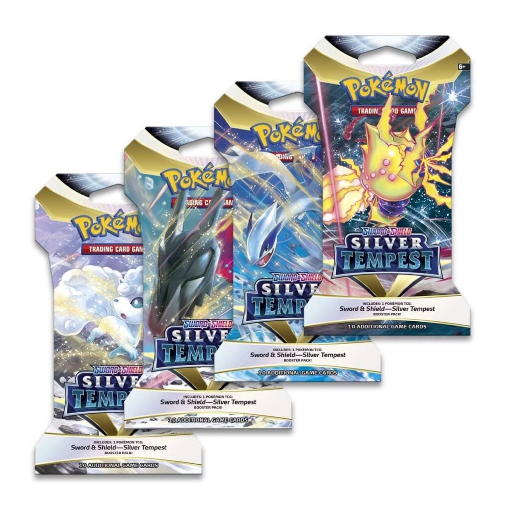 dff5144f-3282-5146-b7a6-5cd8323611bf-1024x1024-1.jpg Pokémon TCG: Sword & Shield-Silver Tempest Sleeved Booster Pack (10 Cards) - Image 1