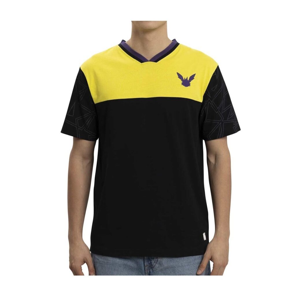 e0fe2f2b-0e38-56ba-9a4e-ffcdb45d5a83-1024x1024-1.jpg Eevee Evolutions: Jolteon Notch Neck T-Shirt – Men - Image 1