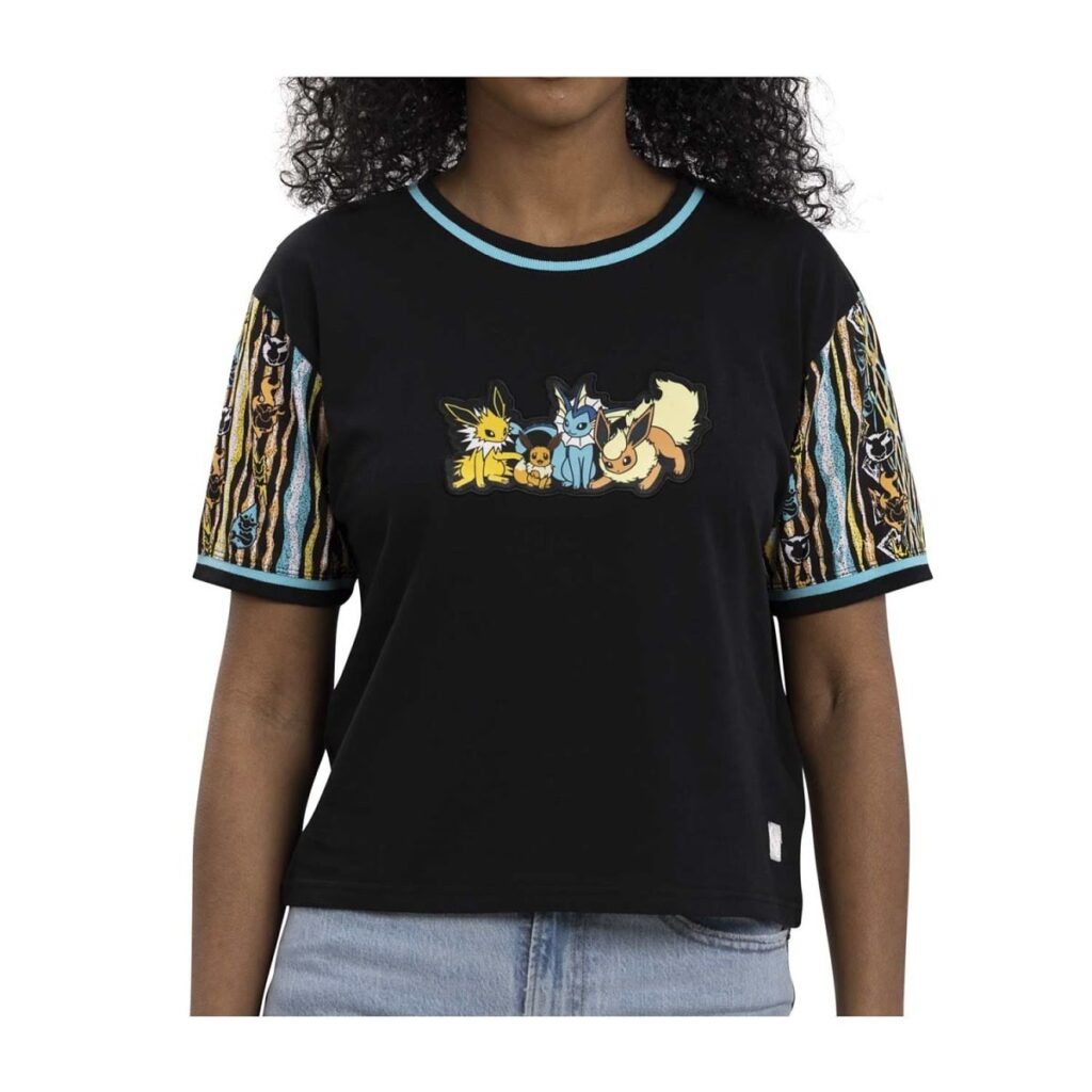 e65311e8-b943-5d09-b295-508f963009e8-1024x1024-1.jpg Eevee Evolutions: Eevee & Friends Crew Neck T-Shirt – Women - Image 1
