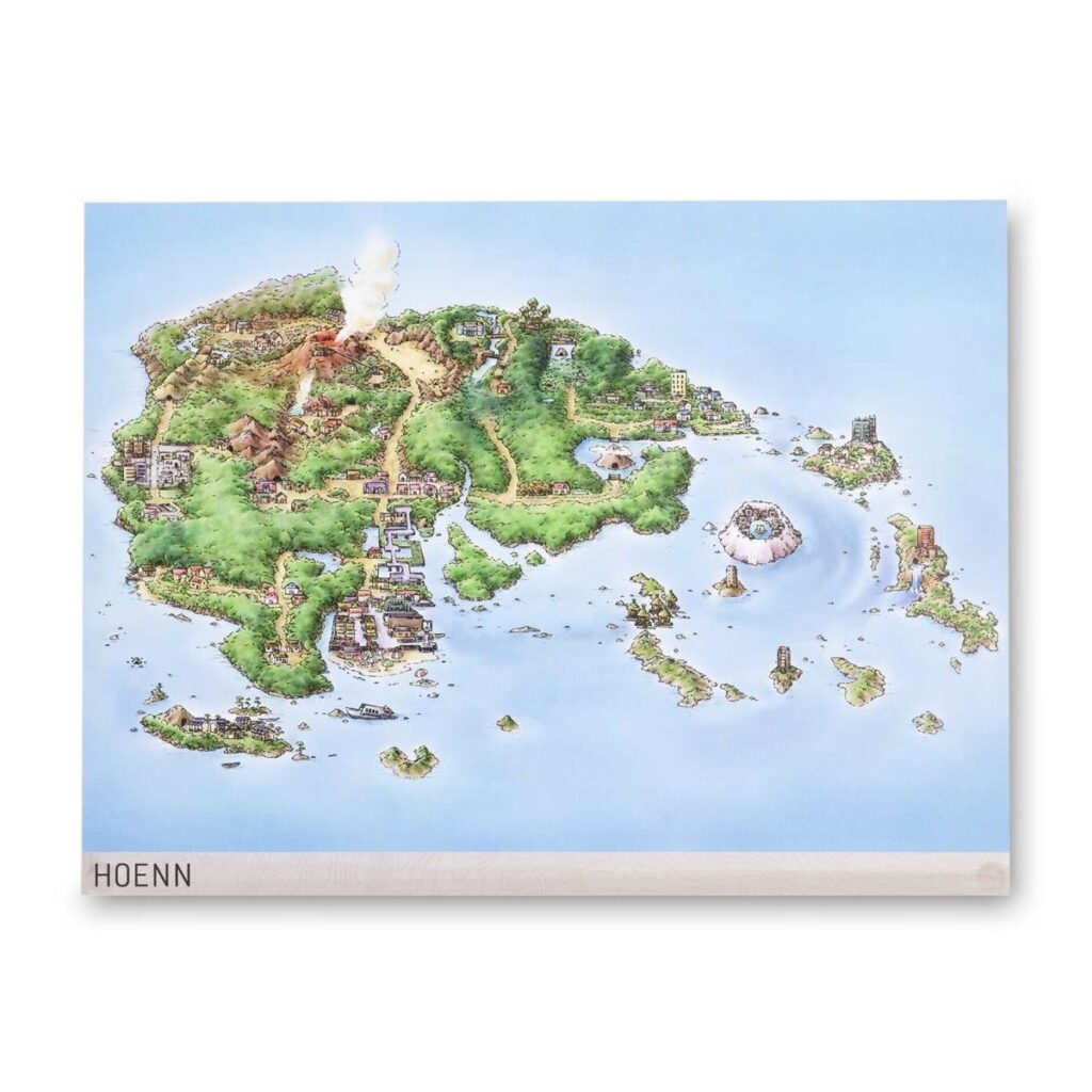 e8248e4d-916d-501f-adbd-5fb7ccfafb8f-1024x1024-1.jpg Hoenn Pokémon Region Maps Poster - Image 1
