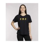 Pikachu & Sunflora Pokémon Nature: Spring Black Crew Neck T-Shirt – Women - Image 4