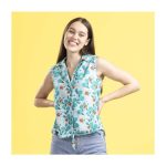 Pokémon Tropical Magikarp Light Blue Sleeveless Tropical Shirt – Women - Image 5