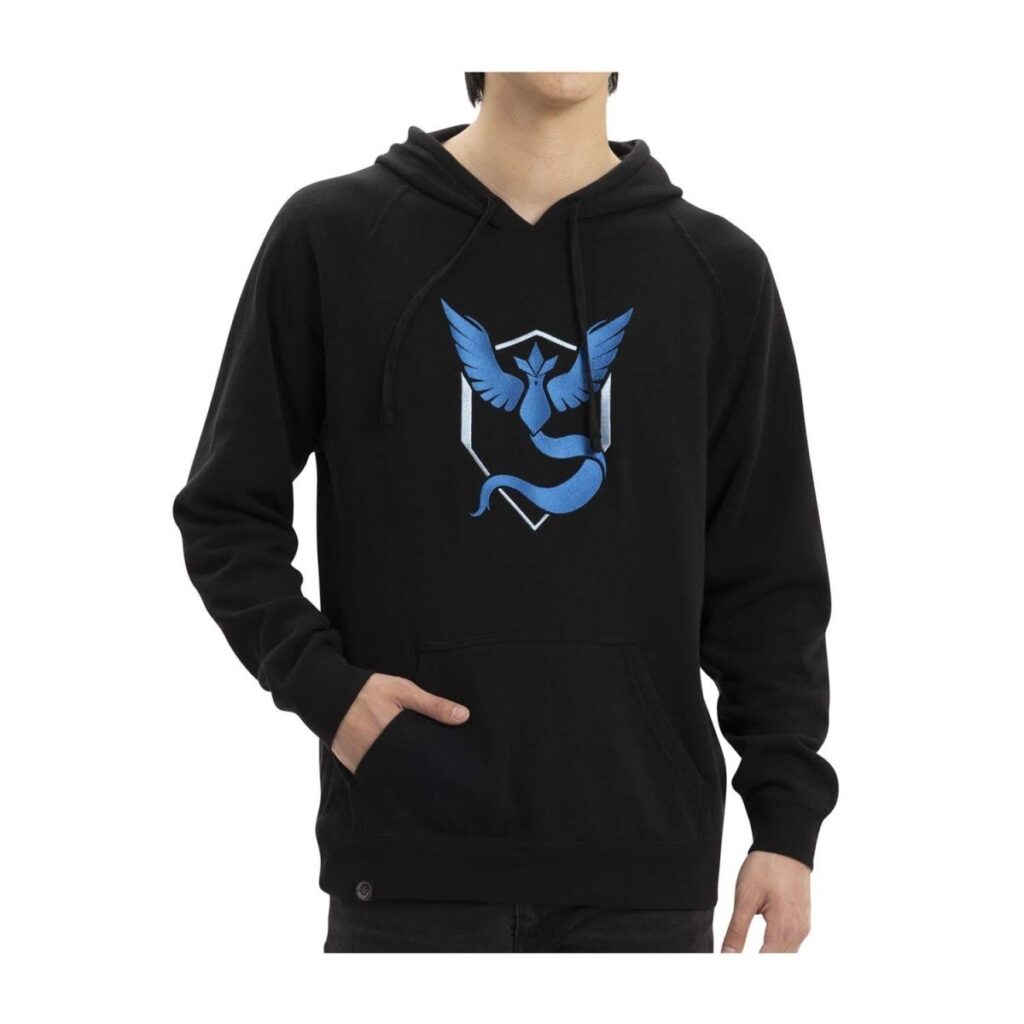 fc322eb7-44a4-582f-bf79-3331e0f2e8f9-1024x1024-1.jpg Pokémon GO Teams: Team Mystic Embroidered Black Fitted Pullover Hoodie – Adult - Image 1